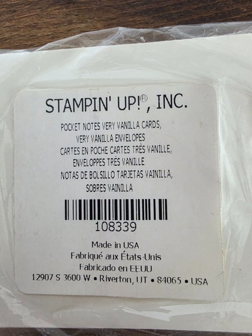 Stampin Up Pocket Notes with Envelops Very Vanilla NIP 30 Each Scrapbooking Card